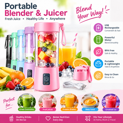 Portable Blender With USB Rechargeable Mini Kitchen Fruit Juice Mixer Home Simple Portable Electric Mini Juicer