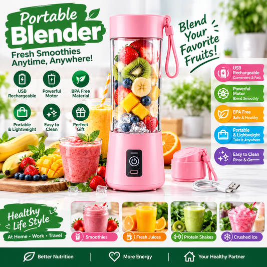 Portable Blender With USB Rechargeable Mini Kitchen Fruit Juice Mixer Home Simple Portable Electric Mini Juicer